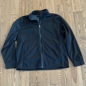 Greg Norman Collection Black Windbreaker with Stand-Up Collar